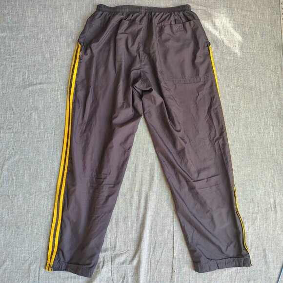 Vintage adidas Track Pants Size XL Charcoal Yellow Mesh Lined Athletic - Picture 11 of 16